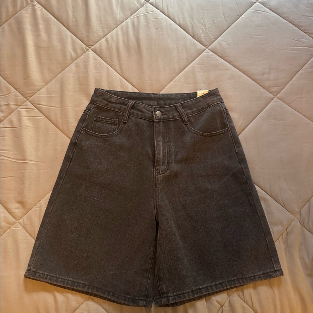 Black Denim Jorts